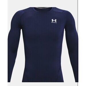 NWT Under Armour Men's Heatgear Long Sleeve Compression Fit Shirt Navy Large XL